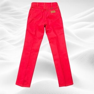 Wrangler Vintage USA‎ Womens High Rise Straight Red Denim Jeans Size 15=30X34